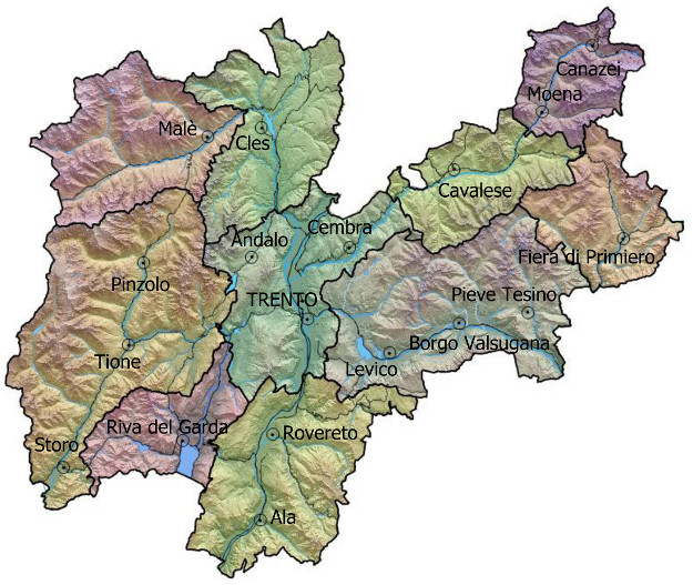 mappa delle risorse divise per zone